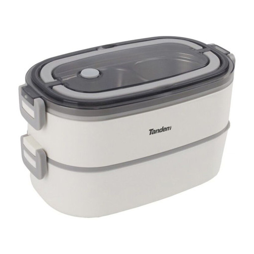 Picture of Lunch Box 1400ml White 2Parts Stainless Tandem