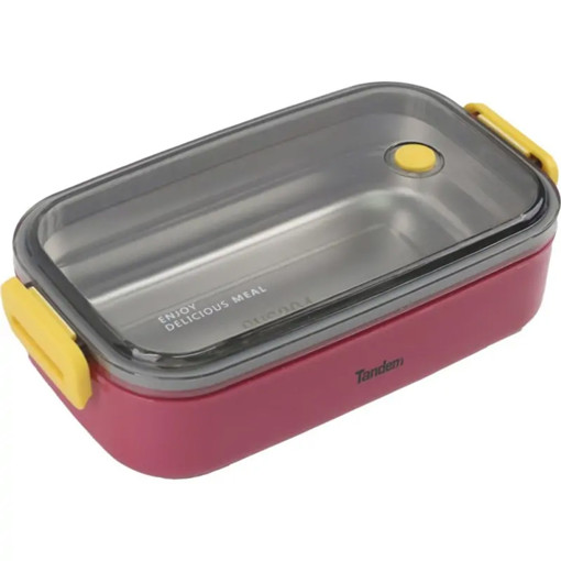 Picture of Lunch Box 700ml Pink Stainless Tandem, Yellow Hand