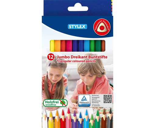 Picture of Coloring pencil jumbo 12clrs 4mm Stylex