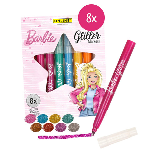 Picture of Coloring Set 8colors Glitter Barbie Online