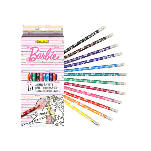 Picture of Colour Pencil 12colors Barbie Online+Eraser