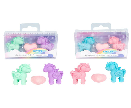 Picture of Eraser Fantasy Asstd. 3pcs Unicorn Stylex