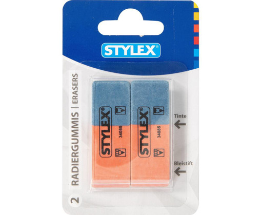 Picture of Eraser Medium Blue/Red 2pcs Stylex