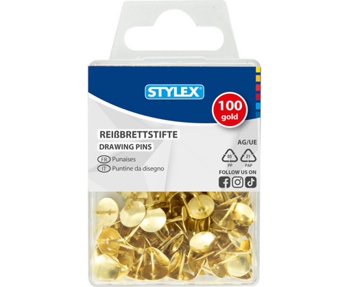 Picture of Push Pins Gold 100pcs Stylex