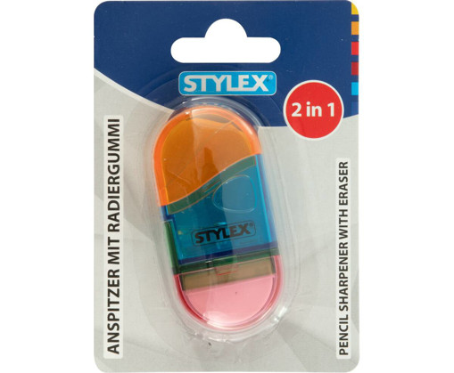 Picture of Sharpener With Eraser Asstd. With Cover Stylex