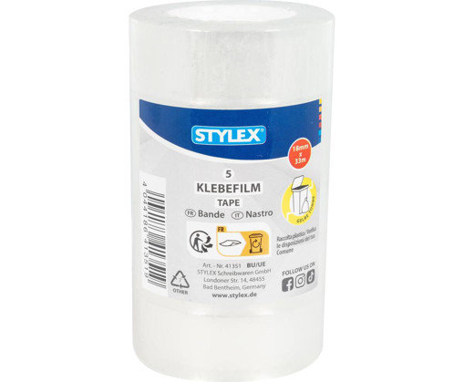 Picture of Tape Transparent 5pcs 18mmx33m Stylex