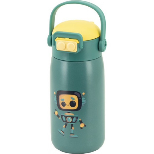 Picture of Water Bottle SS Insulated 560ml Green Robot Tandem