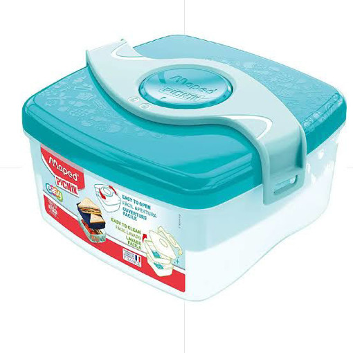 Picture of Lunch Box 14x14cm Light Green Plastic Maped