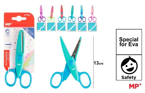 Picture of Scissor For Kids Metal 13cm Asstd.clrs Zig Zag Lef