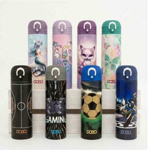 Picture of Water Bottle Stainless Steel 500ml Print Polo
